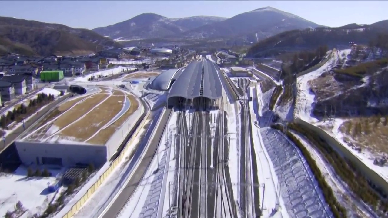 北京冬奥会的高铁运输交通航拍（选编）视频素材