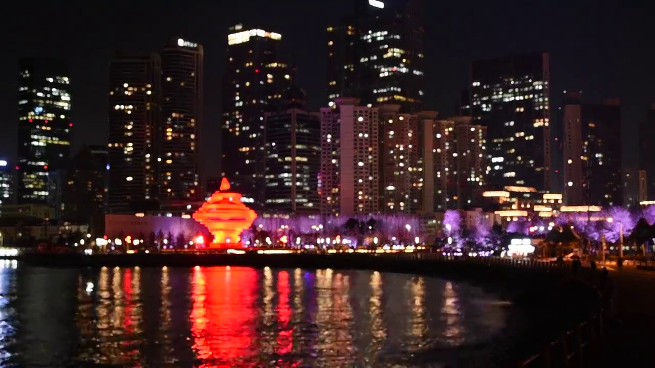 城市夜景散焦变化视频素材