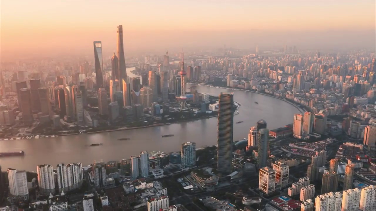上海外滩航拍视频素材