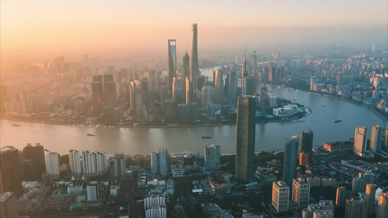 上海外滩航拍视频素材