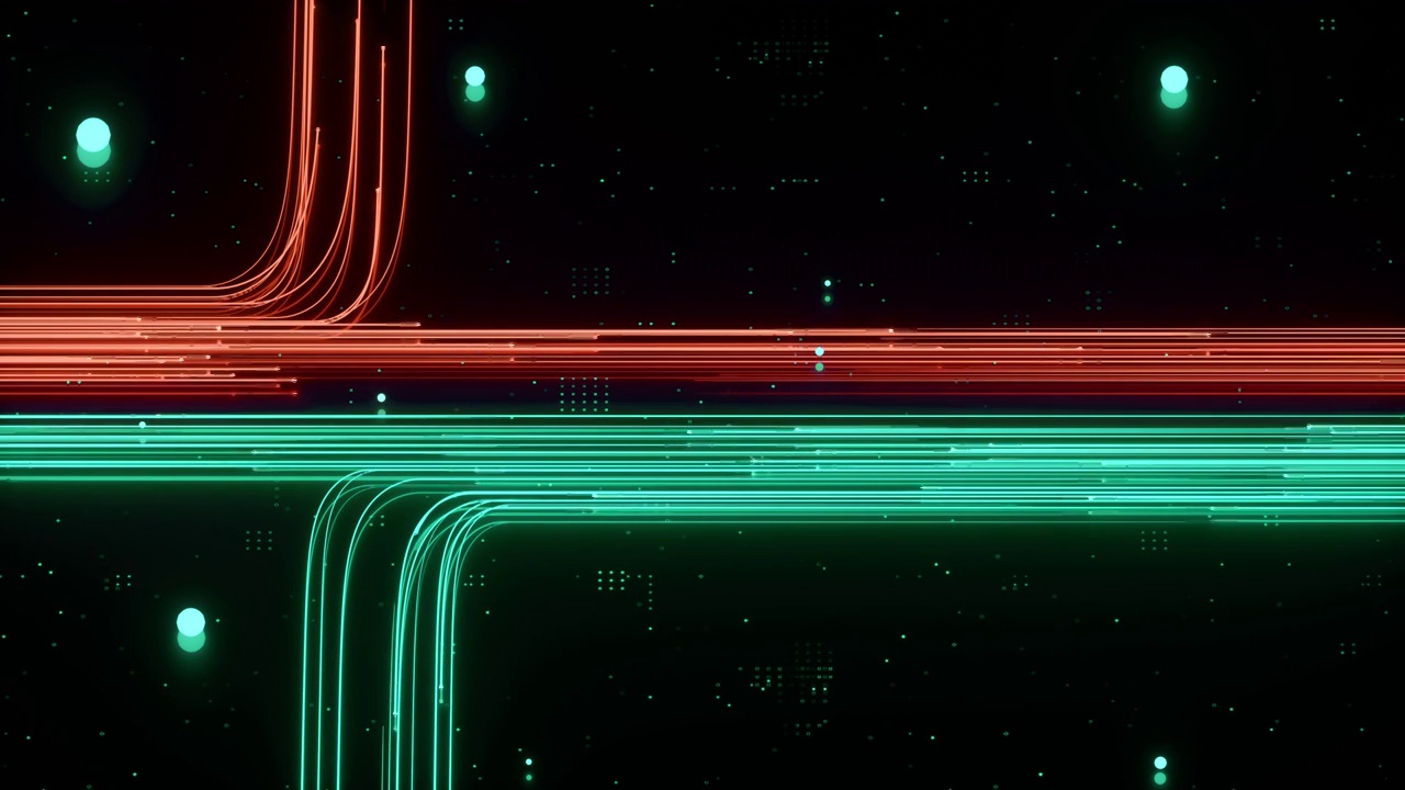 红蓝色粒子线条在空间中流动视频下载