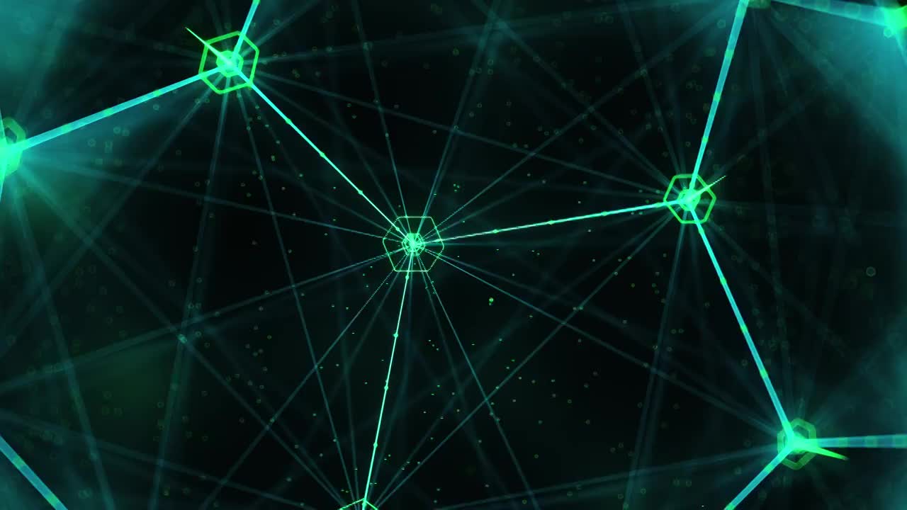 三维渲染的流动科技粒子线条视频下载