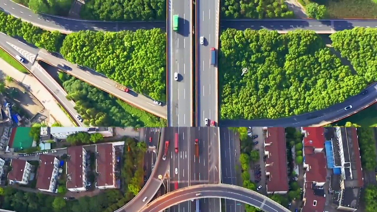 上海 高架桥 交通 航拍 视频 合集视频素材