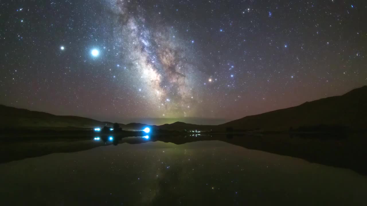星空延时：内蒙古巴丹吉林庙海子视频素材