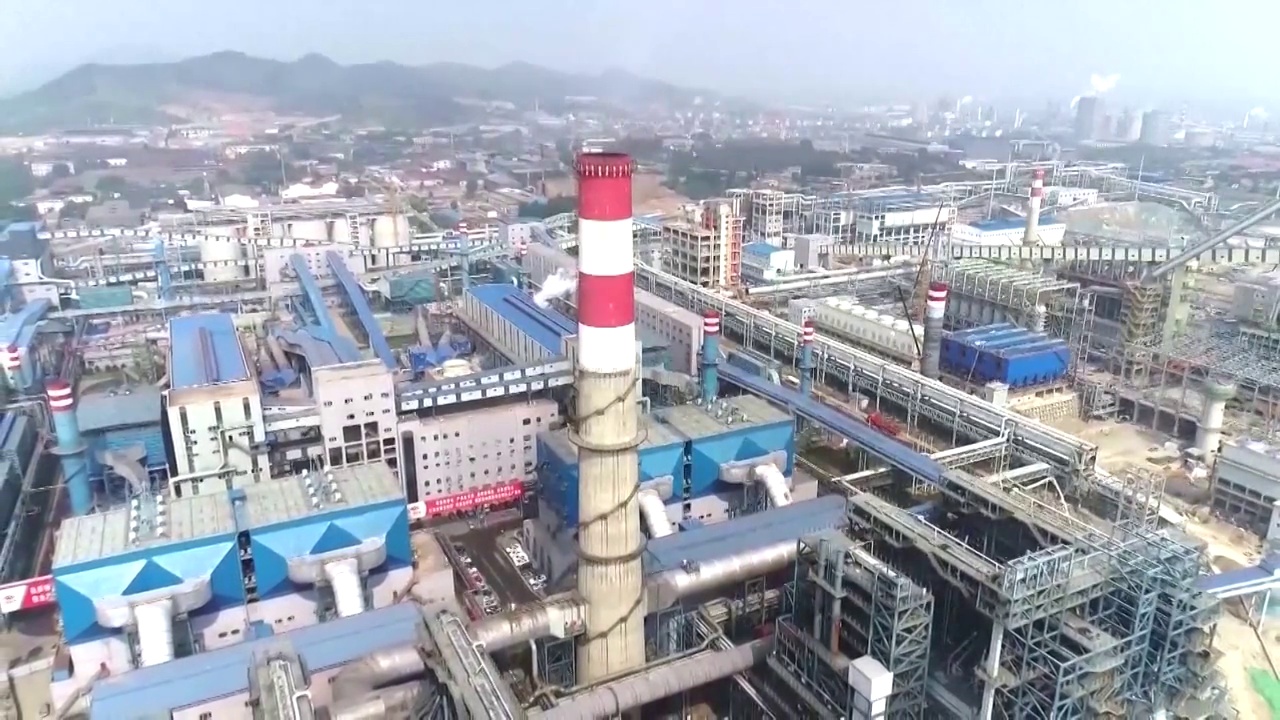 中国工厂外部广角航拍（选编）视频素材