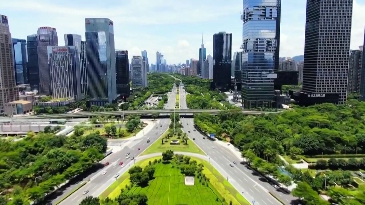 中国现代城市风光广角航拍（选编）视频素材