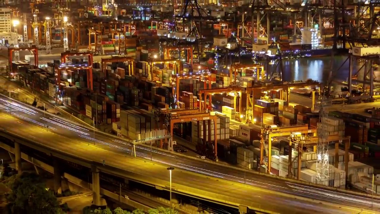 香港城市风景夜景欣赏港口码头视频素材
