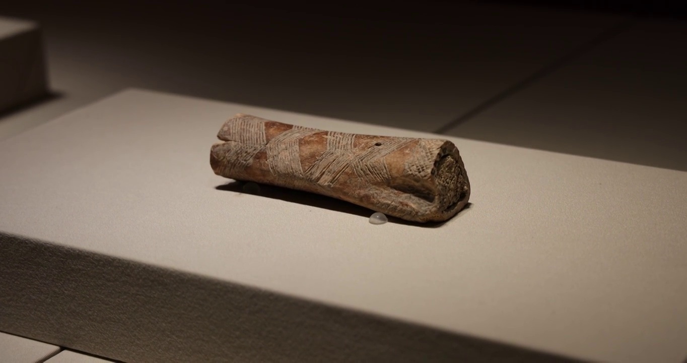 叙利亚大马士革国家博物馆：骨制刀柄（BC2500-1600 ）视频素材