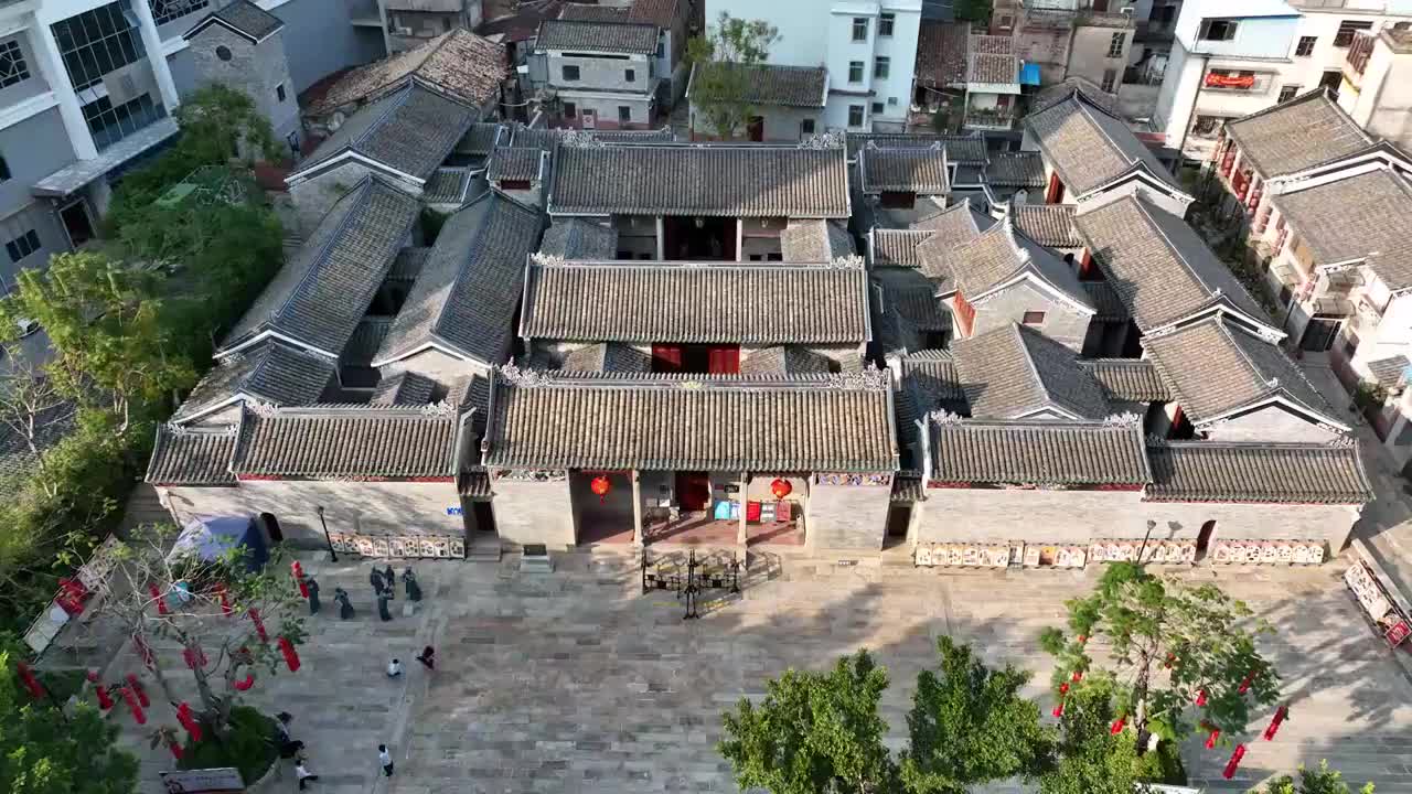 广东省惠州市惠城区宾兴馆航拍视频素材