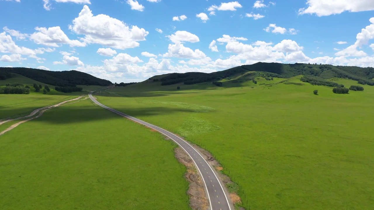 草原，公路，牧场视频素材
