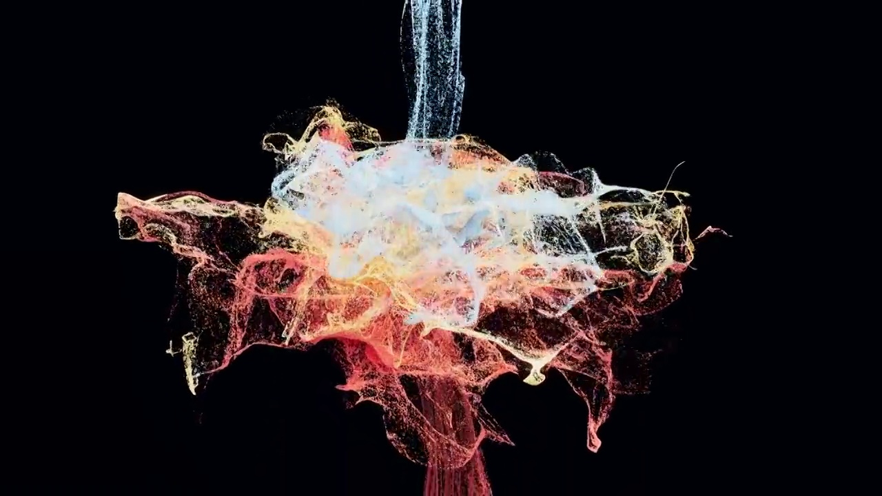碰撞的粒子特效3D渲染视频素材