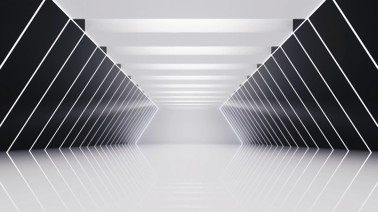 白色未来感隧道3D渲染视频素材