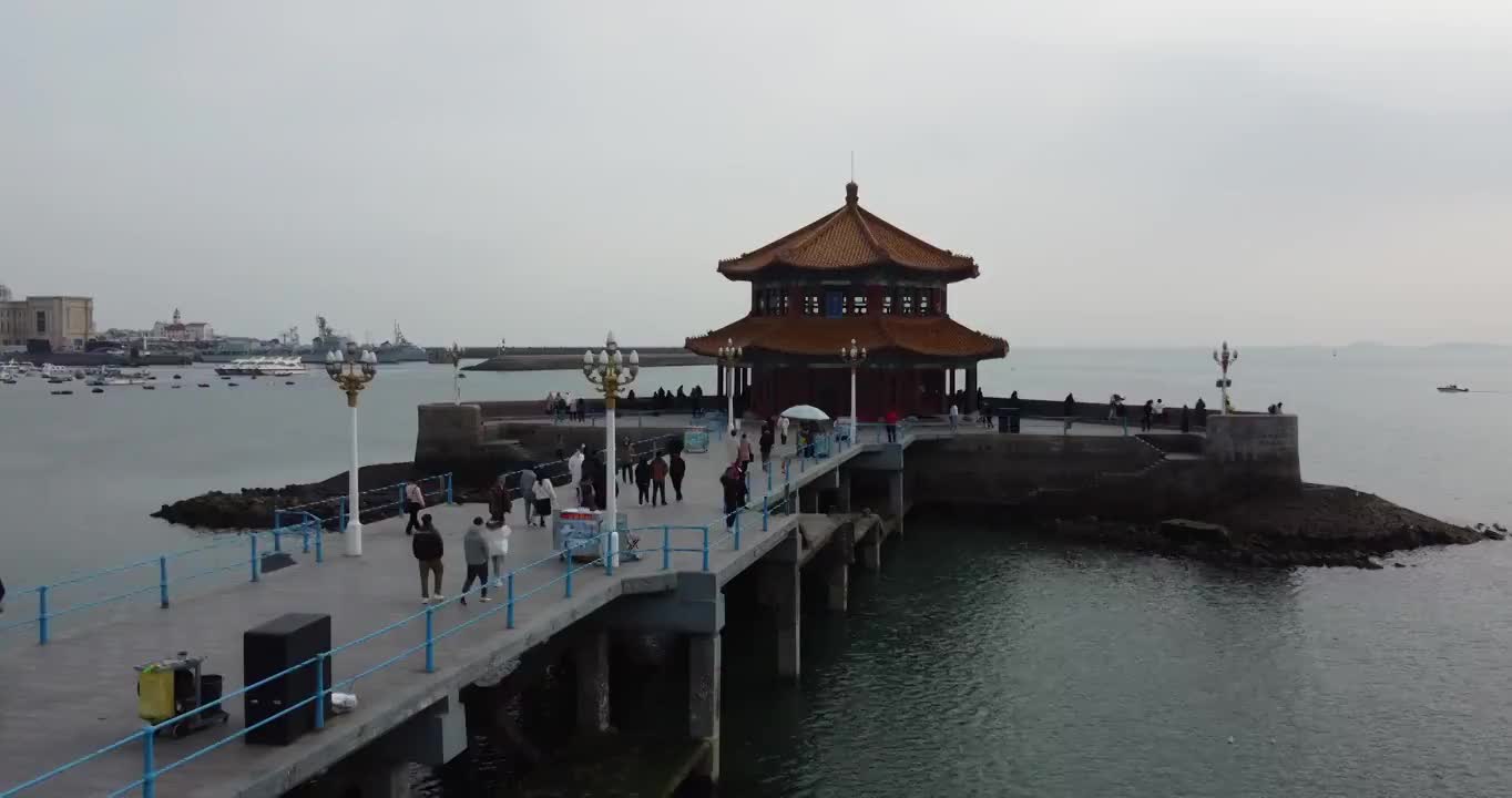 青岛栈桥景区创意摄影视频下载
