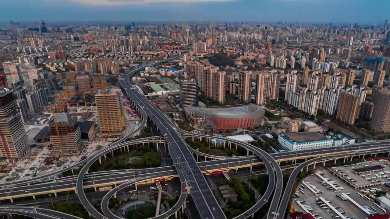 上海市汶水路立交南北高架和中环全景延时（合集）视频素材