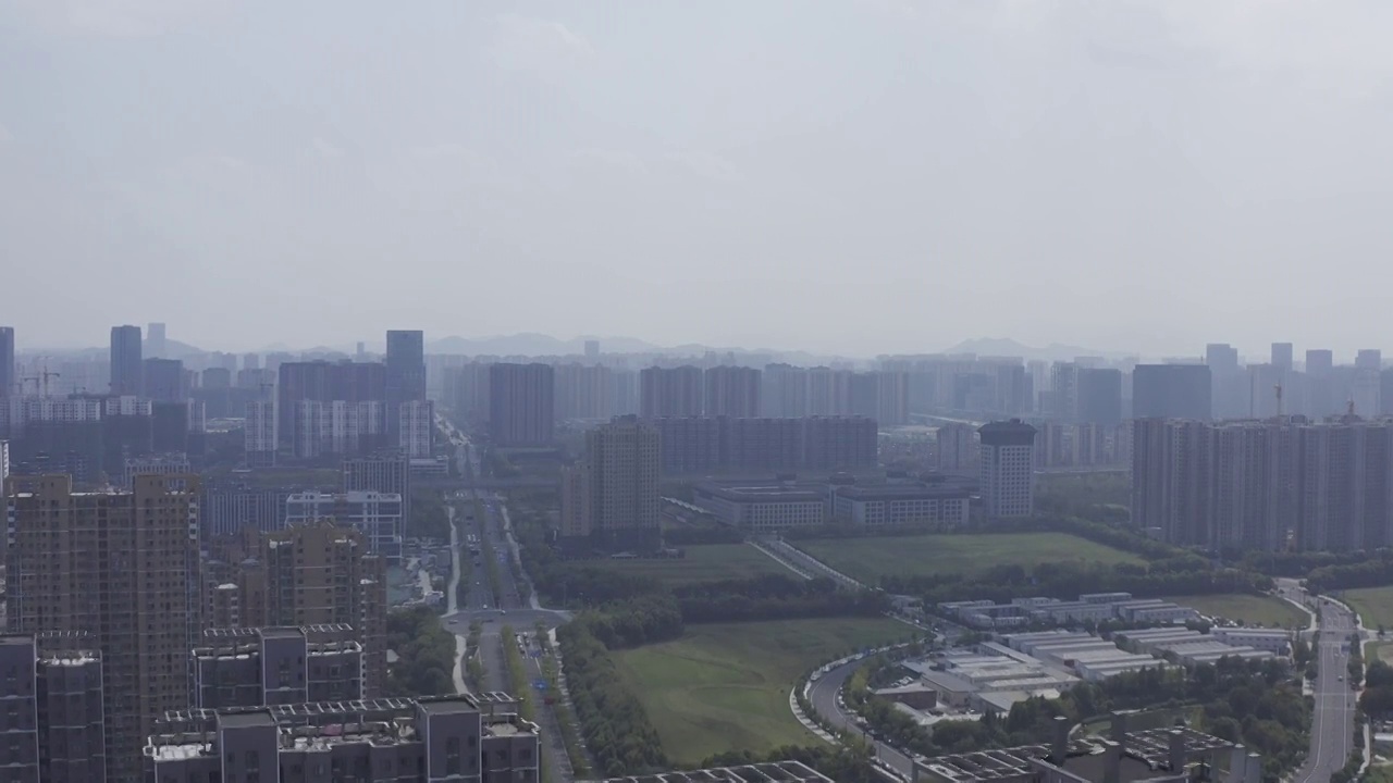 杭州博地中心航拍视频素材