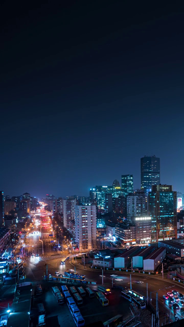 北京国贸天际线夜景视频素材