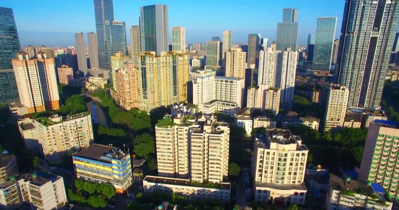 成都市区的航拍风景视频素材