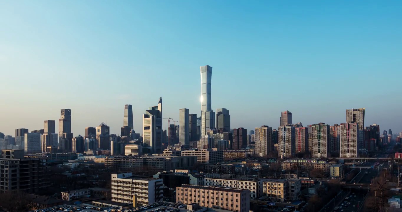 北京CBD下午转黄昏延时摄影视频素材