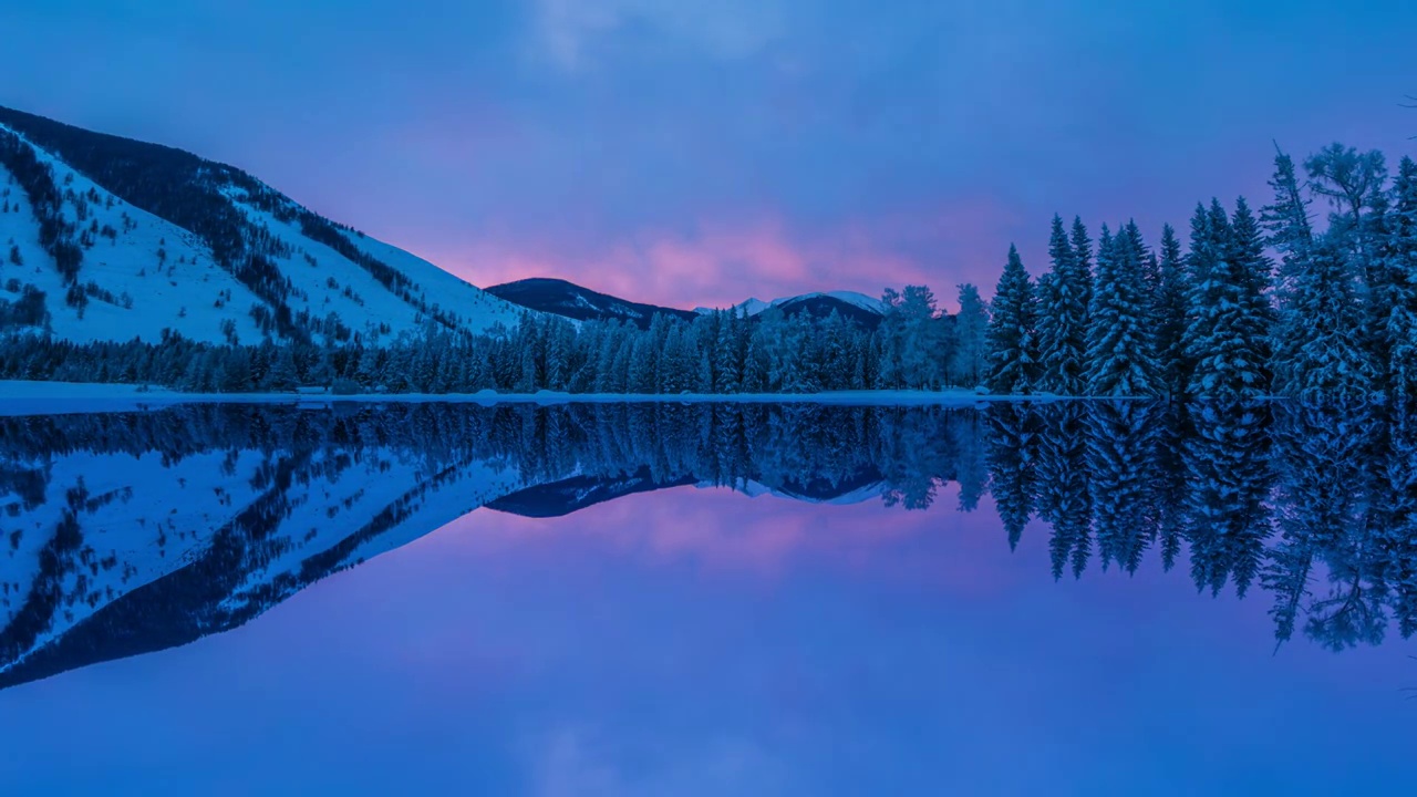 雪山湖泊云彩视频素材