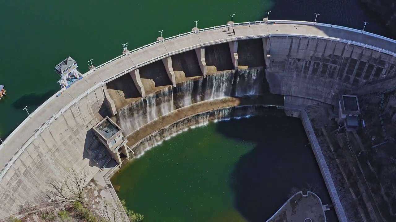 水坝，黄花水长城的水电站视频下载