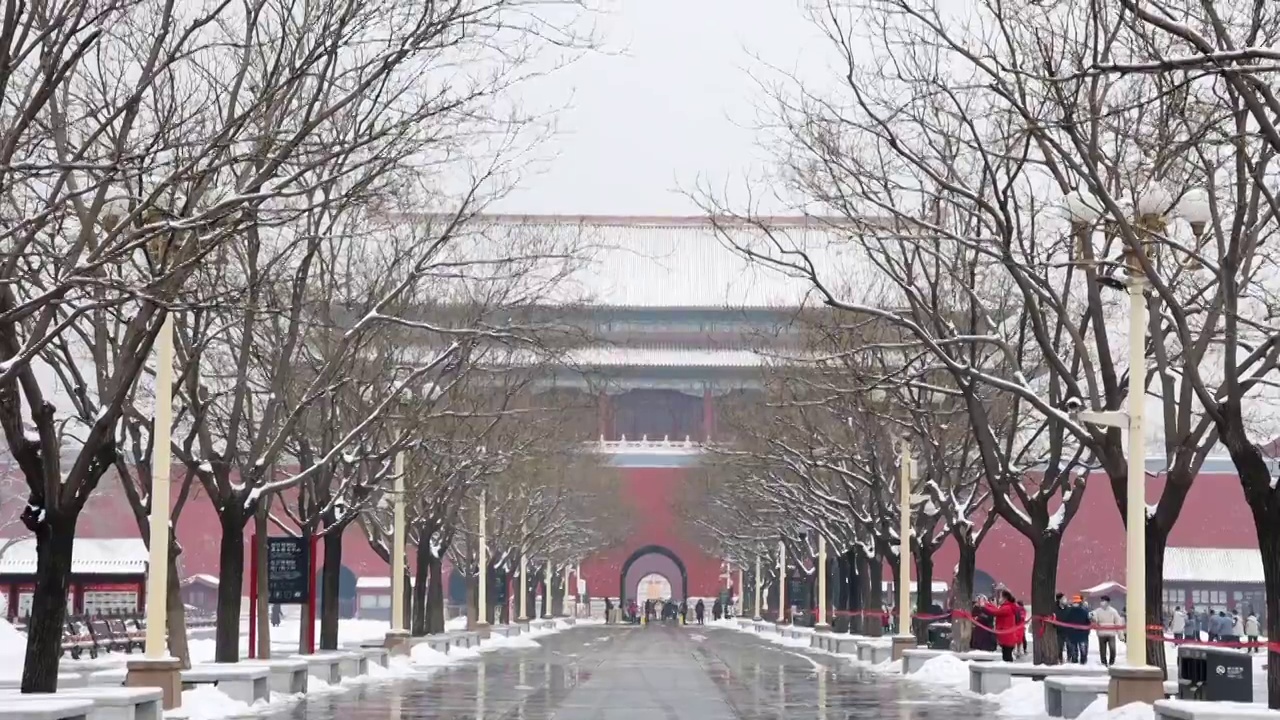 天安门雪景视频下载