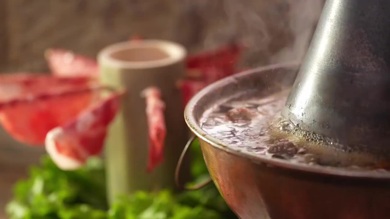 美味的火锅涮肉视频素材