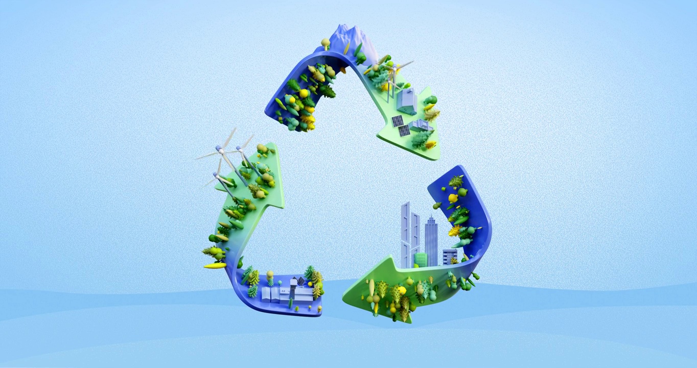 3D世界地球日循环能源环保主题动画视频下载