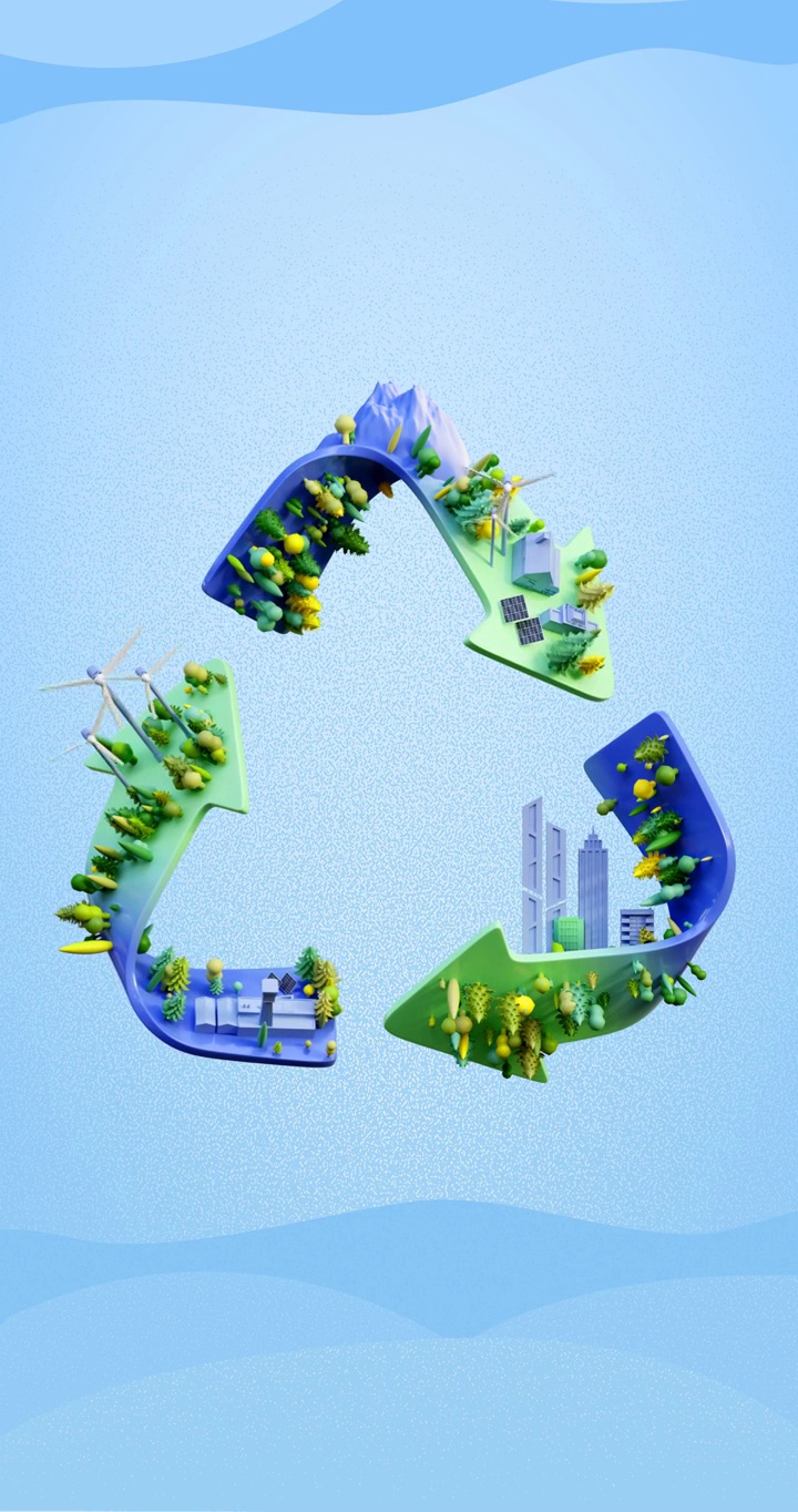 3D世界地球日循环能源环保主题动画视频素材