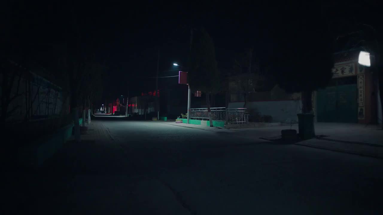 农村夜晚走路的人视频素材