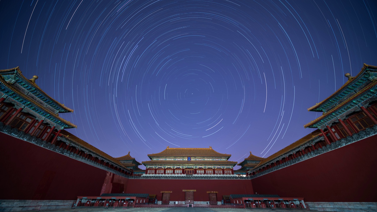 北京故宫午门动态星轨视频素材
