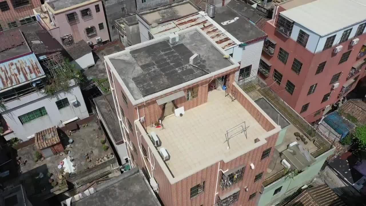 航拍广州超密集城中村视频素材