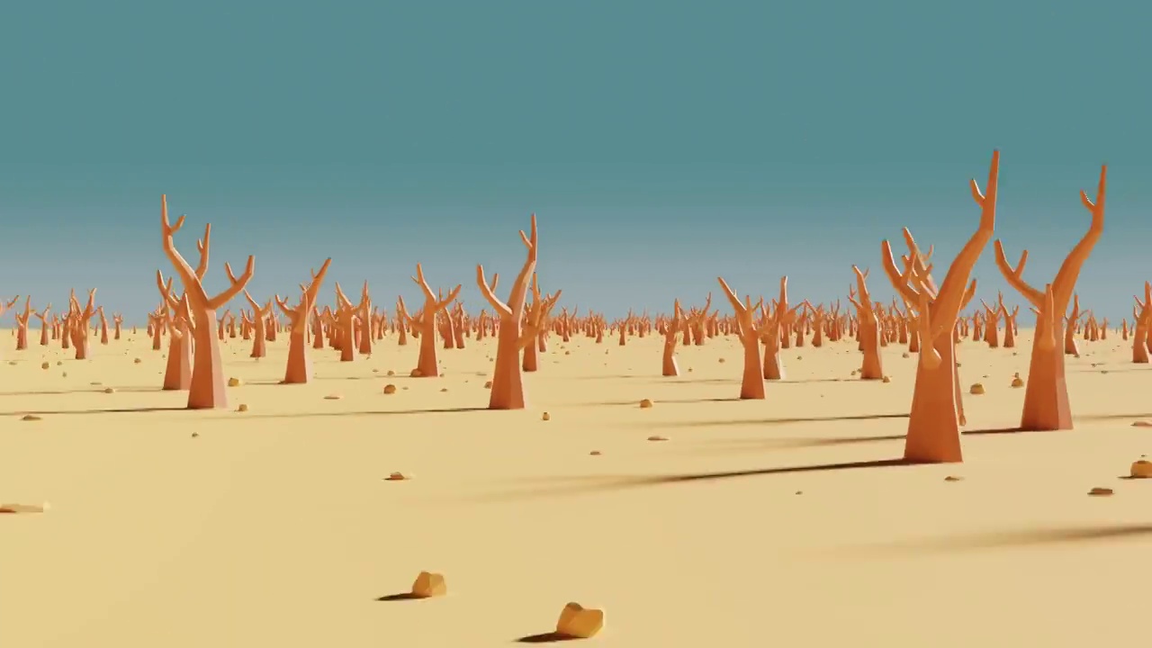 荒野背景循环动画3D渲染视频素材