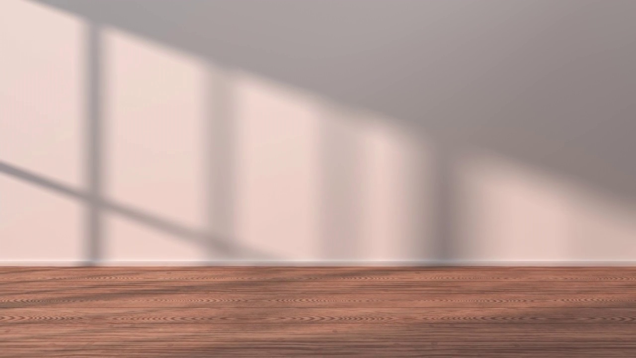 木地板空房间3D渲染视频下载
