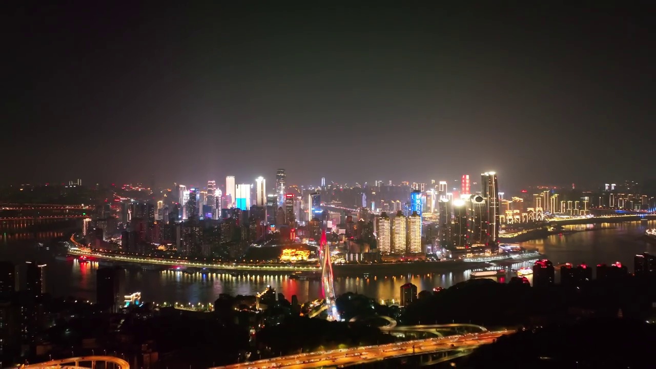 航拍重庆夜景视频素材