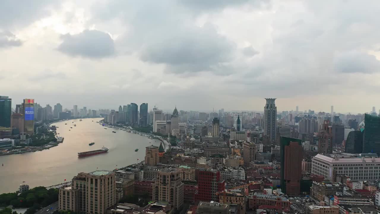 上海 地标 陆家嘴 日落 航拍视角 4K视频素材