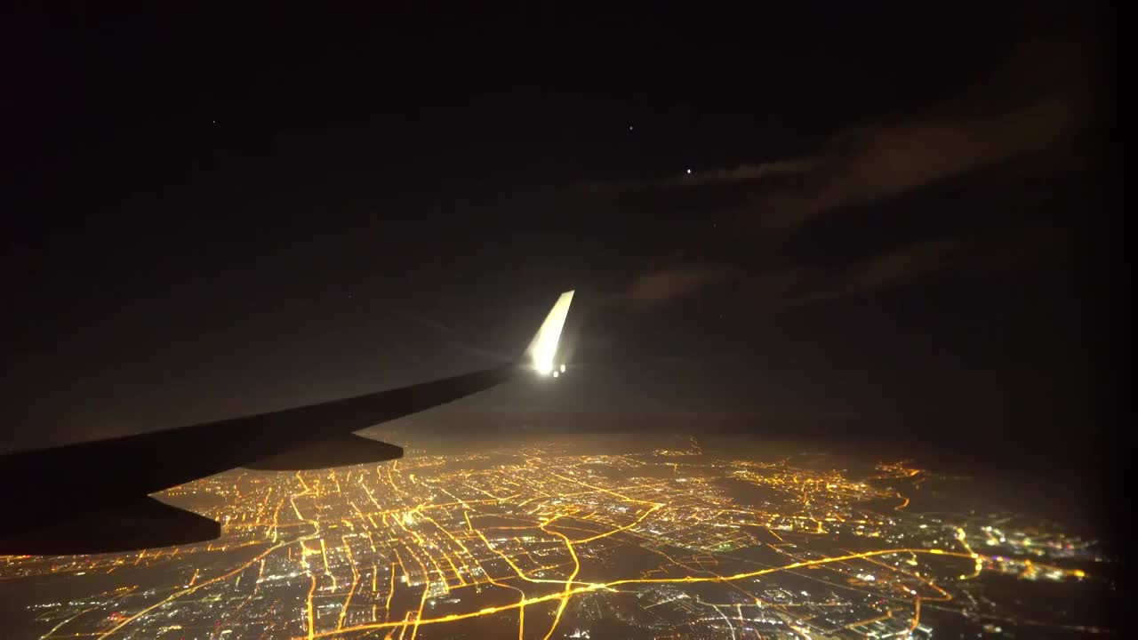 夜晚飞机航行4k视频视频下载