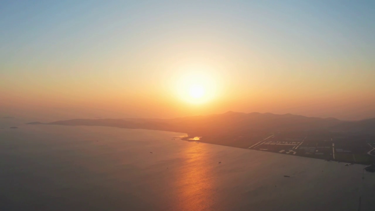 航拍太湖日落4k视频视频素材