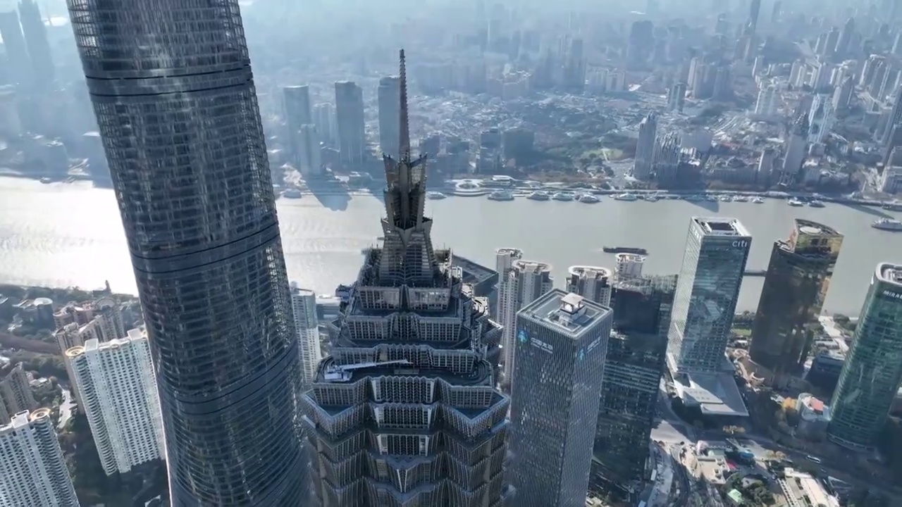 上海陆家嘴城市航拍视频素材