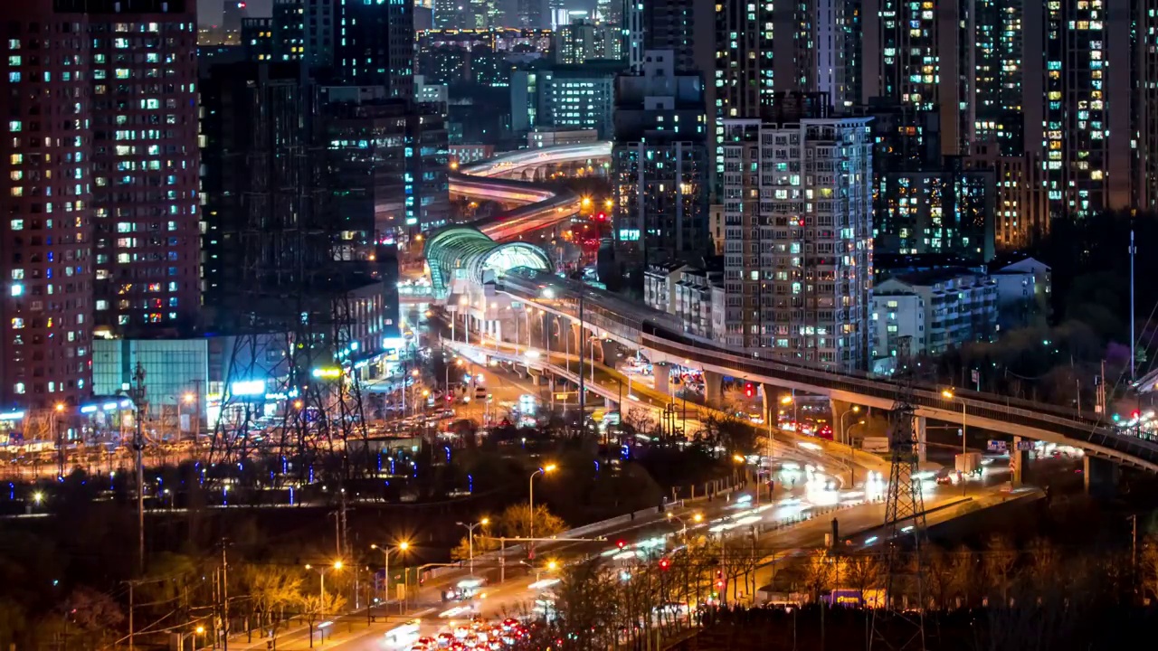 北京立交桥延时摄影视频素材