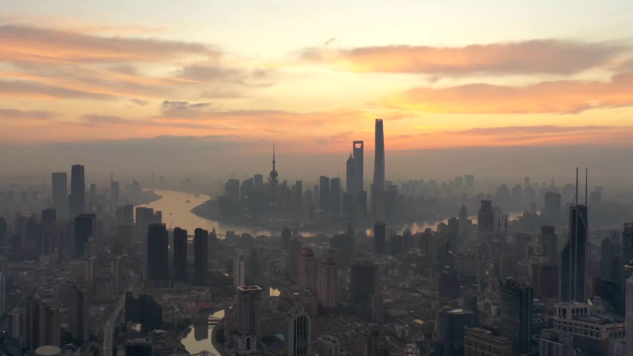 上海日出火烧云延时视频素材