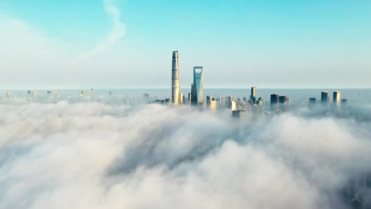 航拍上海平流视频下载