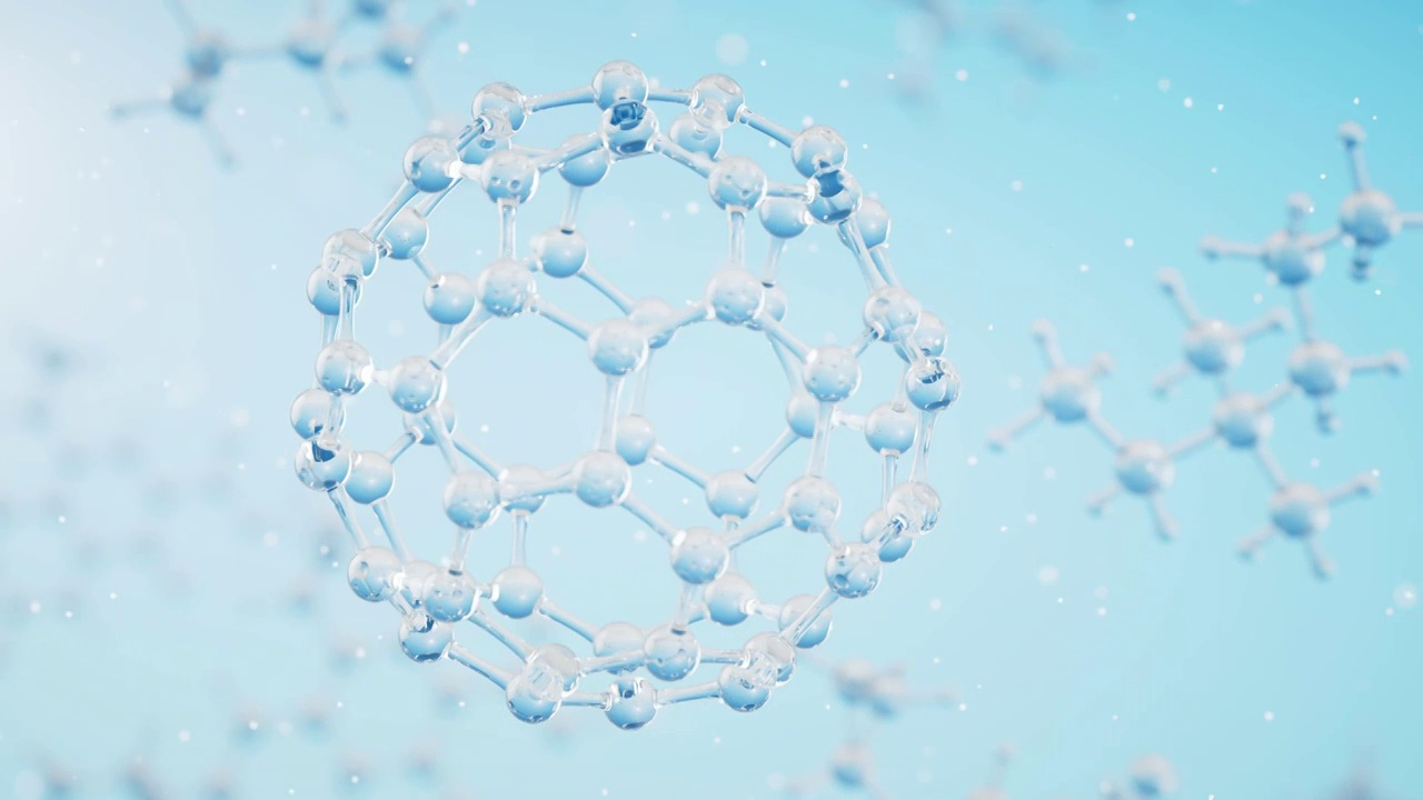 蓝色的微观分子3D渲染视频素材