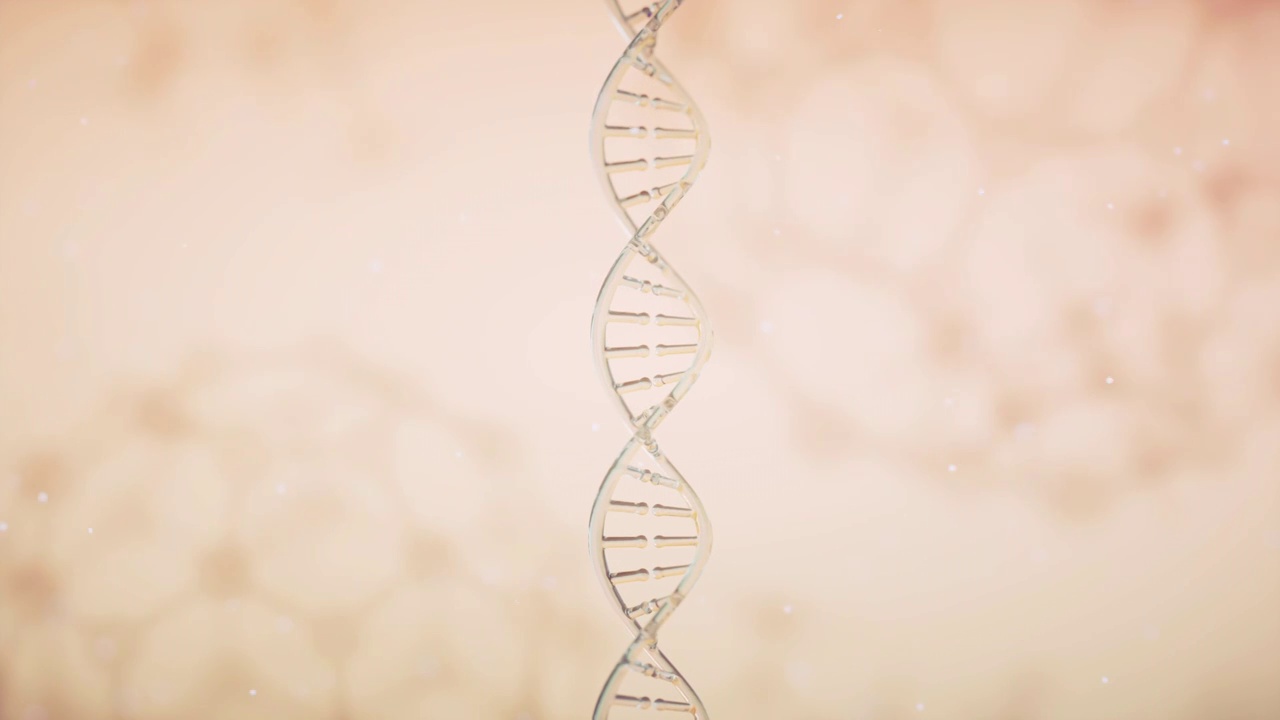 金色DNA螺旋结构3D渲染视频素材