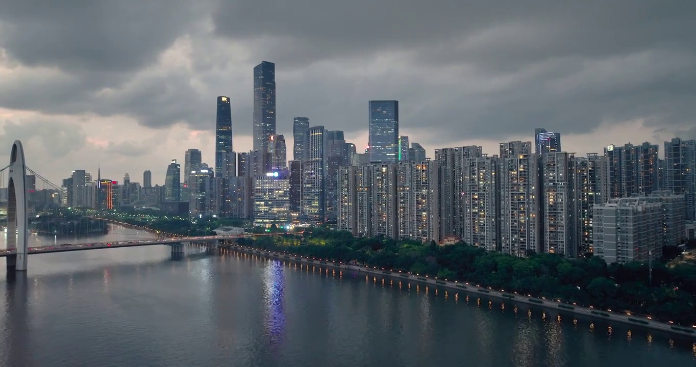 珠江新城夜景视频素材