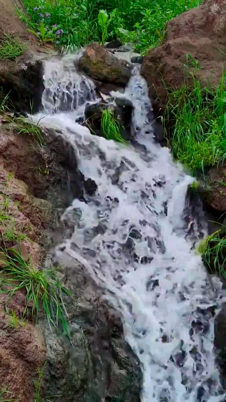 地形小溪清澈溪水河流 排污污水治理排水 雨后排水渠视频素材
