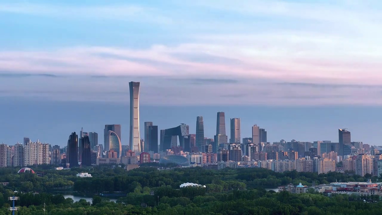 北京国贸金融中心，日转夜视频素材