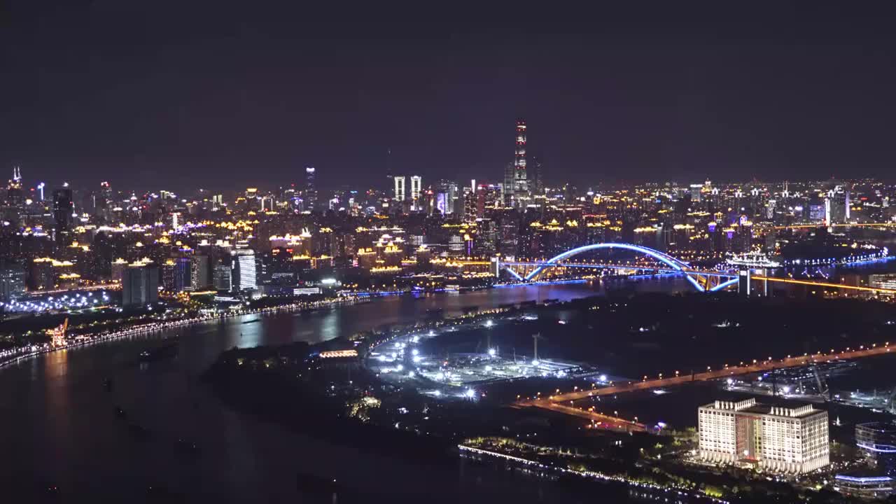 上海 高楼 徐汇滨江 眺望 陆家嘴 灯光秀 视频 4K视频素材