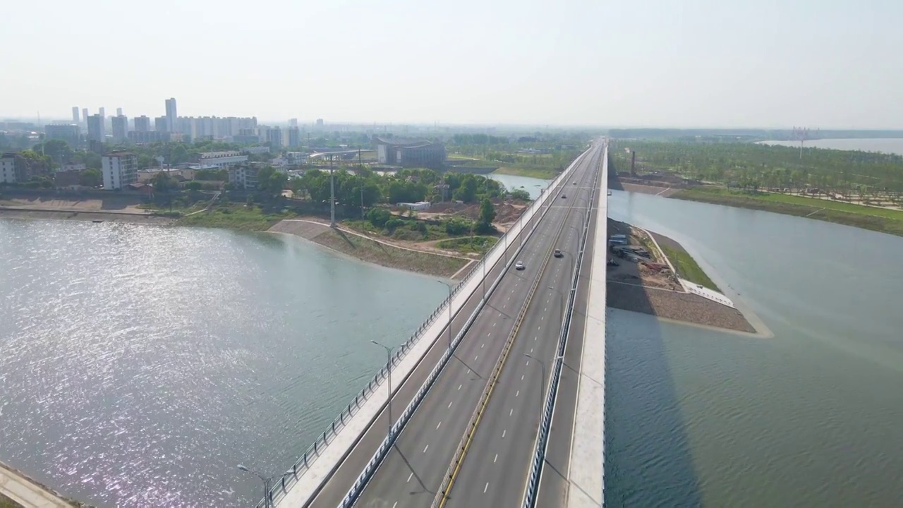 鄂州市樊口公园大桥视频素材