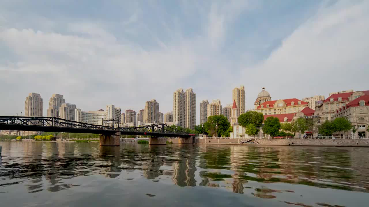 天津海河金汤桥视频素材