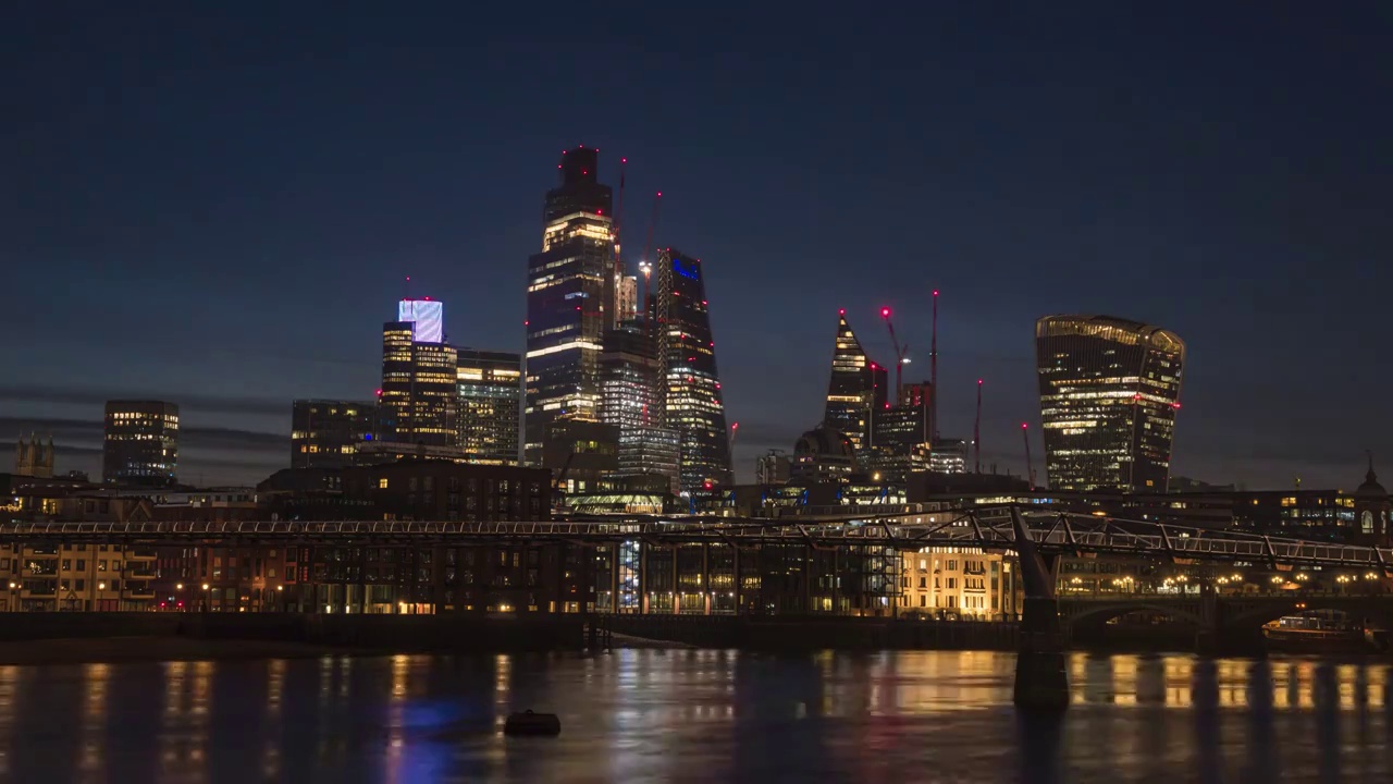 英国伦敦日出 伦敦夜景视频下载
